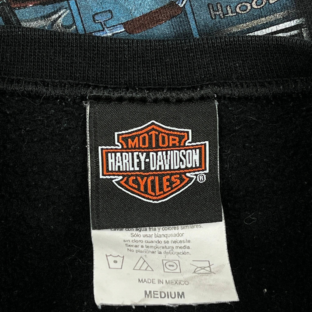 Harley Davidson Graphic Sweatshirt - Medium Black Cotton - Image 3