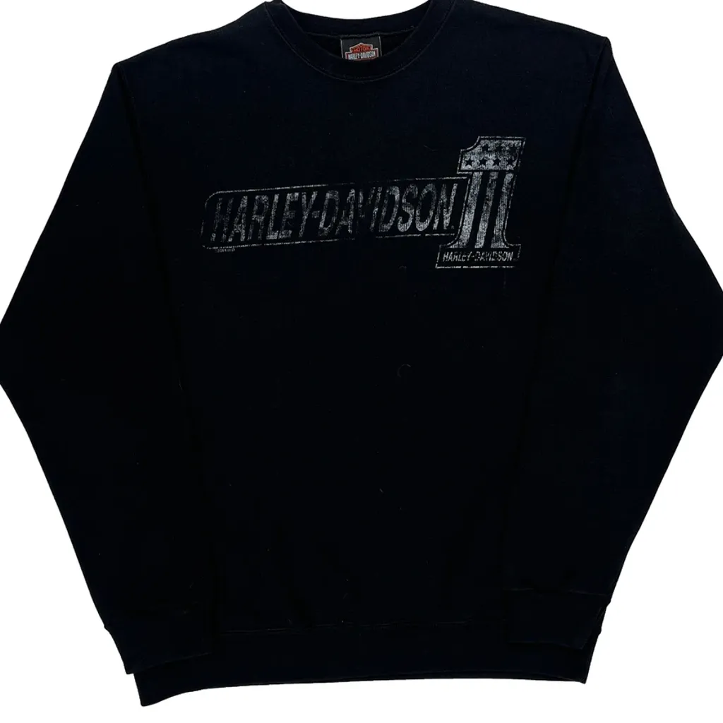 Harley Davidson Graphic Sweatshirt - Medium Black Cotton - Image 5