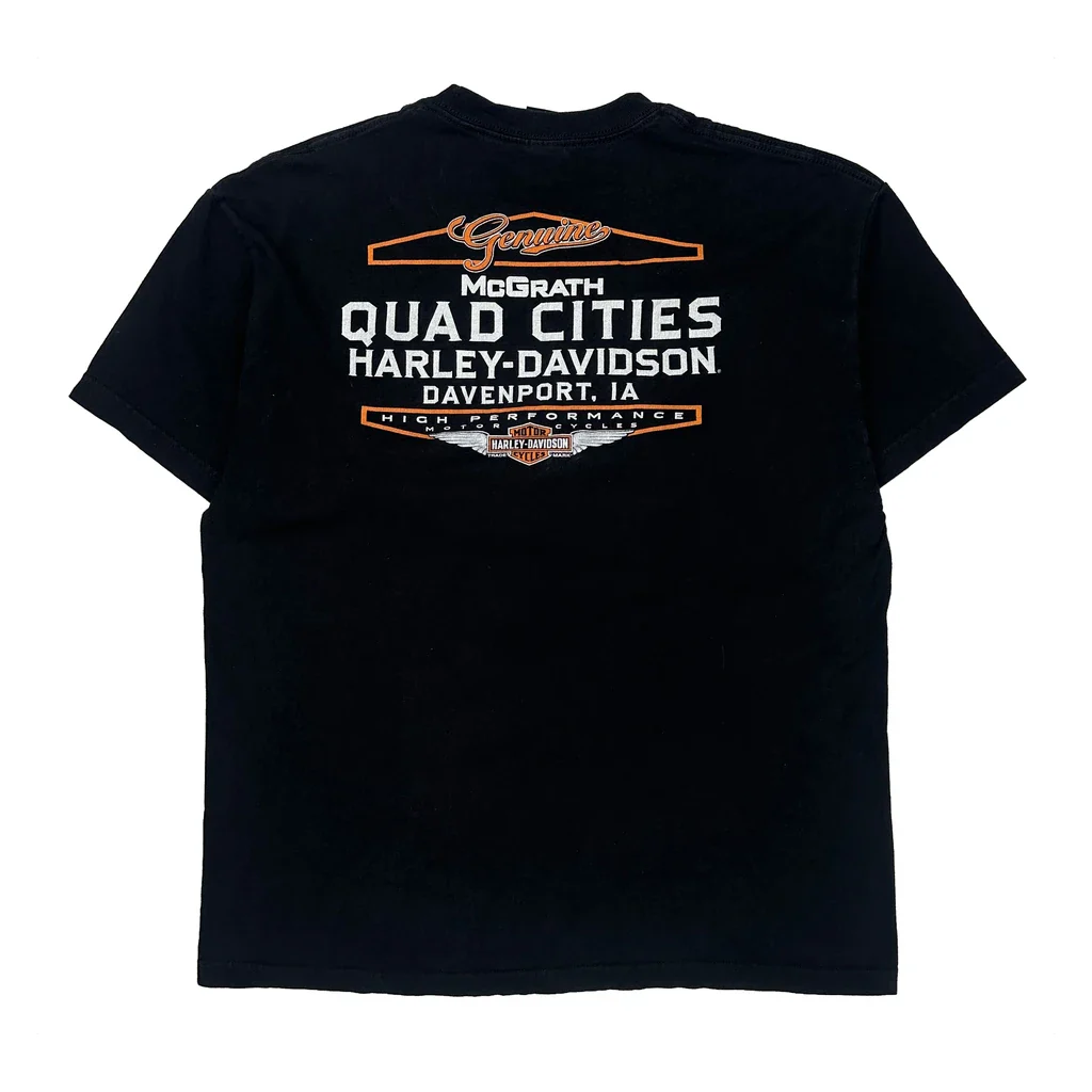 Harley Davidson T-Shirt - Large Black Cotton - Image 2