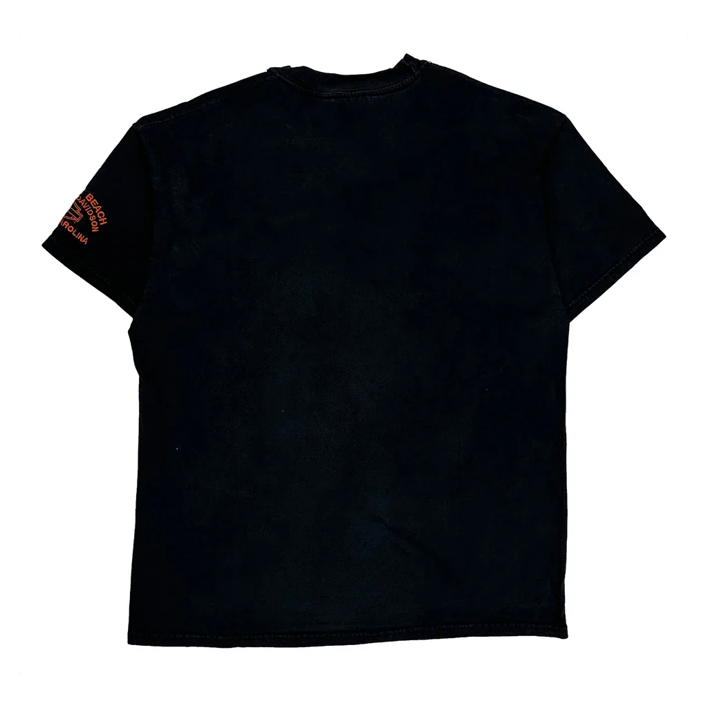 Harley Davidson Spellout T-Shirt - Large Black Cotton - Image 2