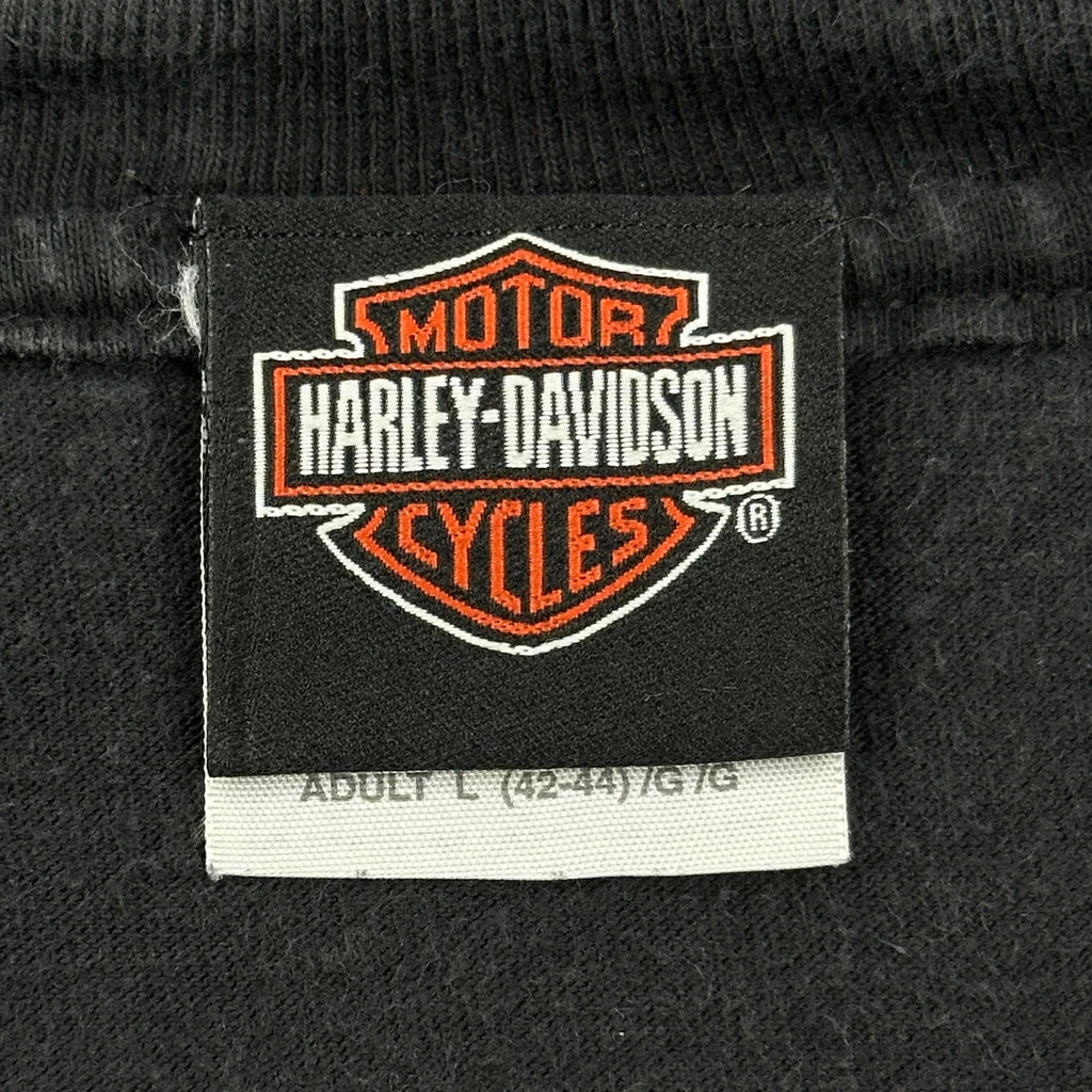 Harley Davidson Spellout T-Shirt - Large Black Cotton - Image 3