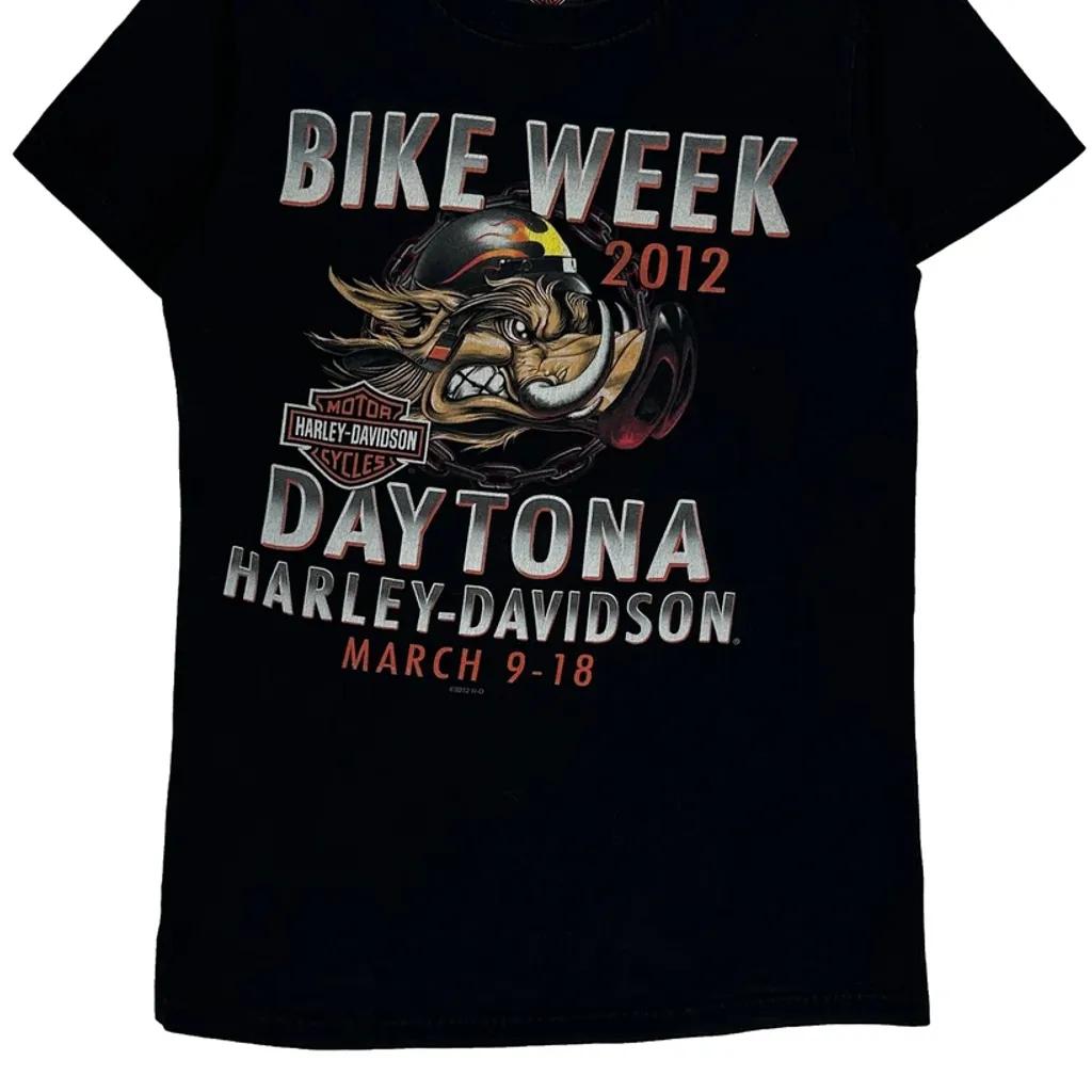 Harley Davidson Graphic T-Shirt - Small Black Cotton - Image 5