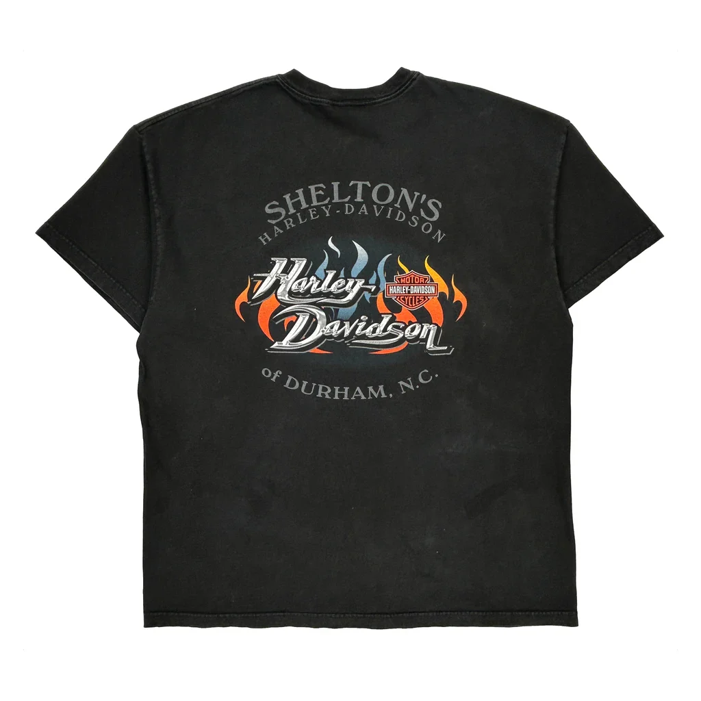 Harley Davidson Graphic T-Shirt - XL Black Cotton - Image 2