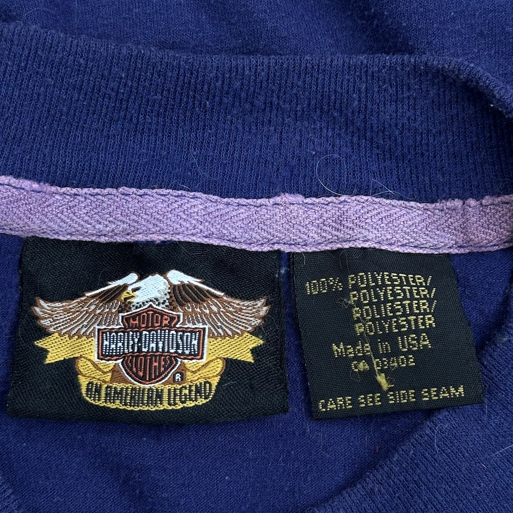 Harley Davidson T-Shirt - Large Blue Polyester - Image 3