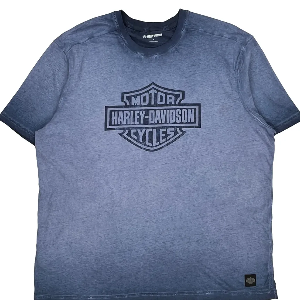 Harley Davidson Graphic T-Shirt - XL Blue Cotton - Image 5