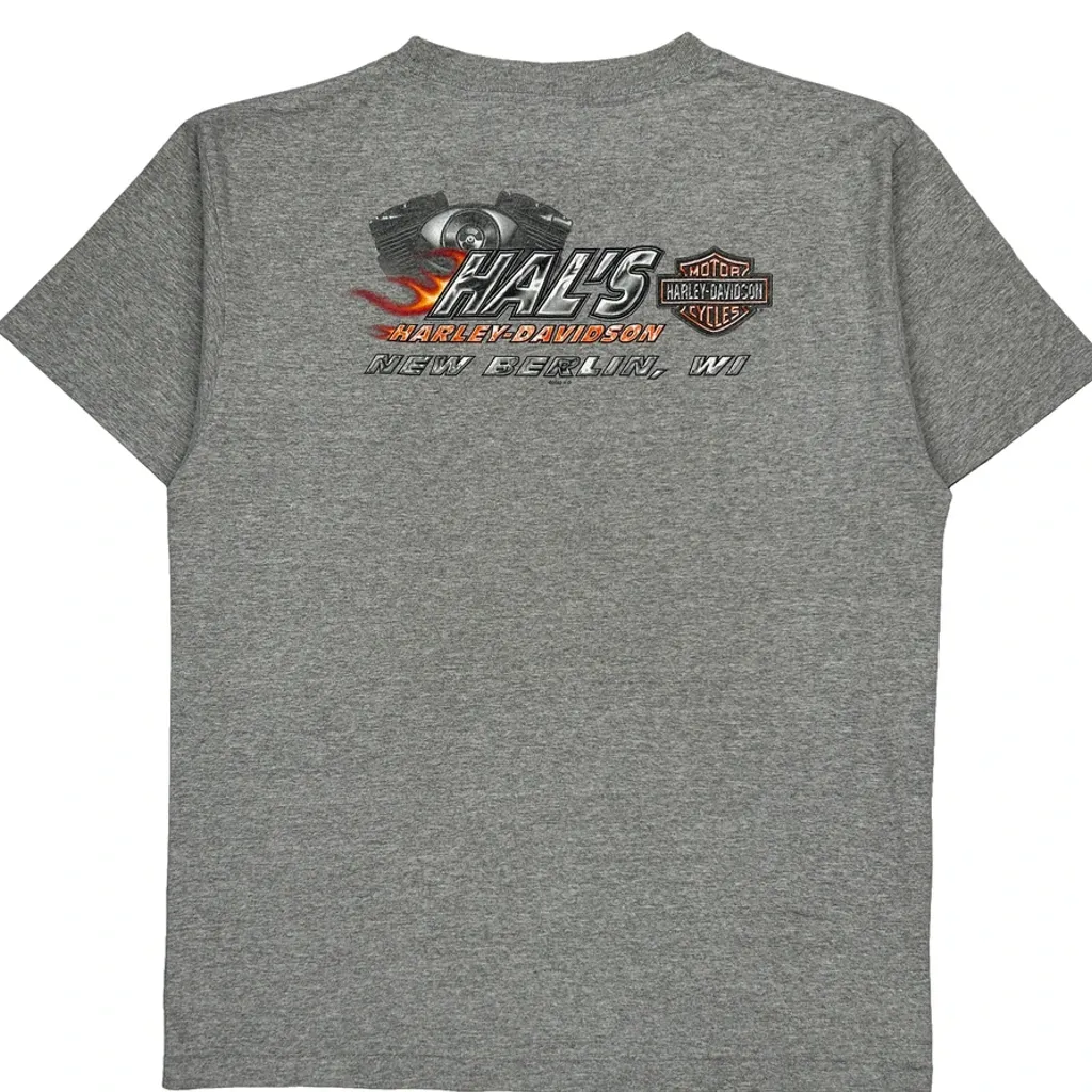 Harley Davidson Graphic T-Shirt - Large Gray Cotton - Image 7