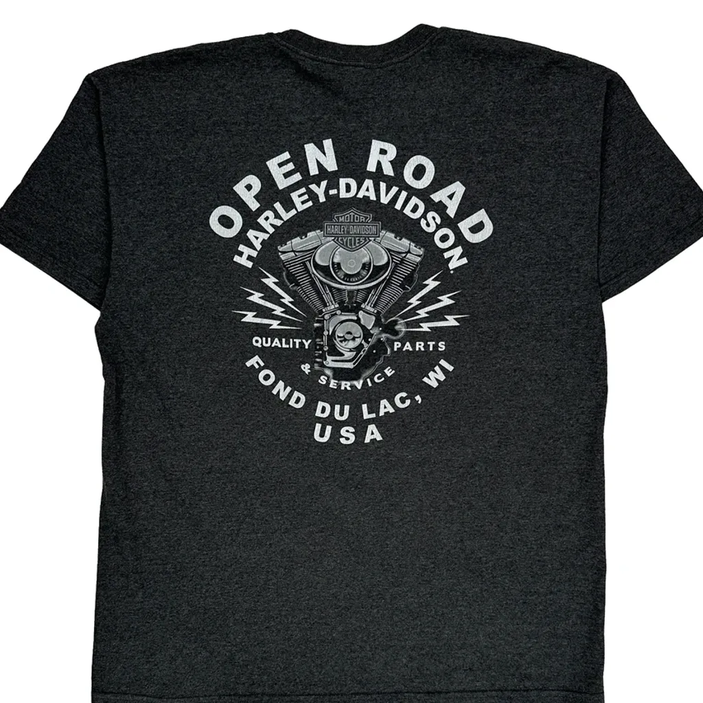 Harley Davidson Graphic T-Shirt - XL Grey Cotton Blend - Image 7
