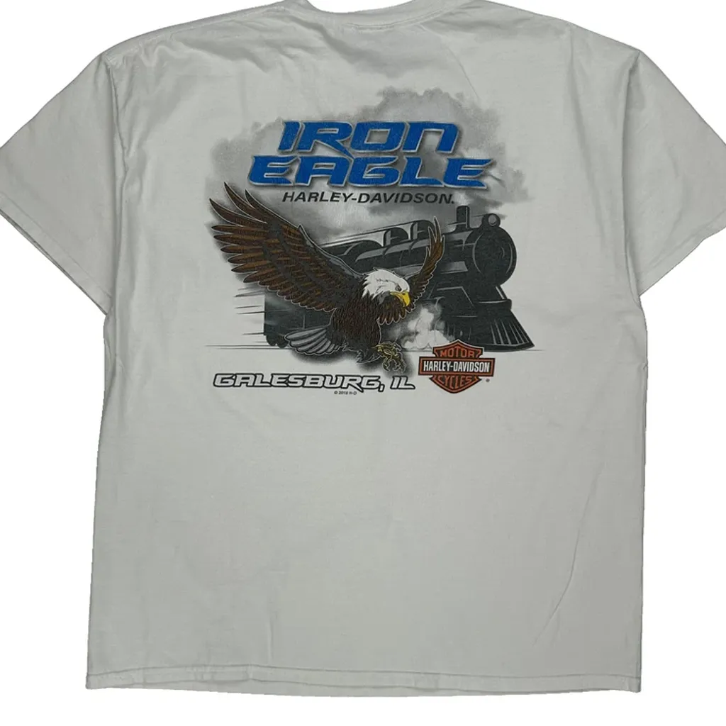 Harley Davidson Graphic T-Shirt - XL White Cotton - Image 7