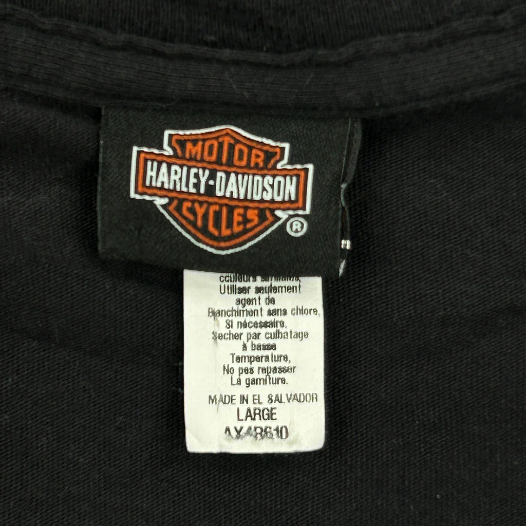 Harley Davidson Graphic T-Shirt - Large Black Cotton - Image 3