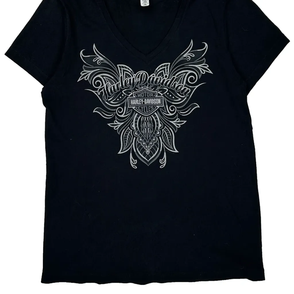 Harley Davidson Graphic T-Shirt - Large Black Cotton - Image 5
