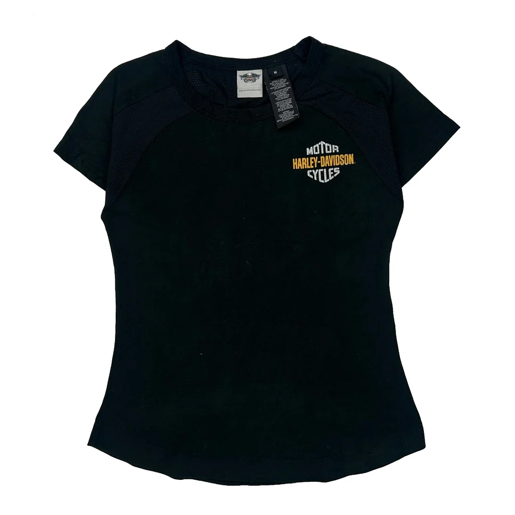 Harley Davidson T-Shirt - Medium Black Cotton Blend