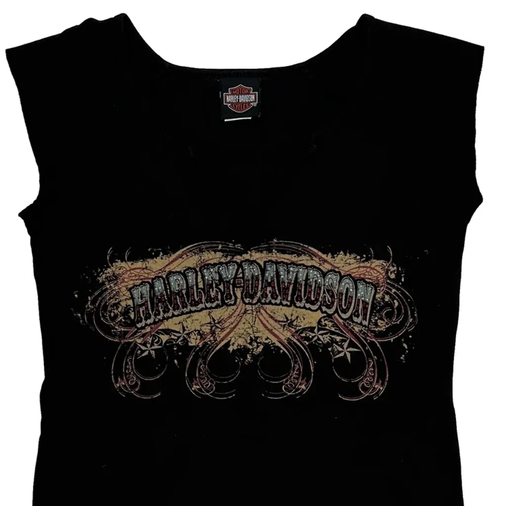 Harley Davidson Graphic T-Shirt - Medium Black Cotton - Image 5