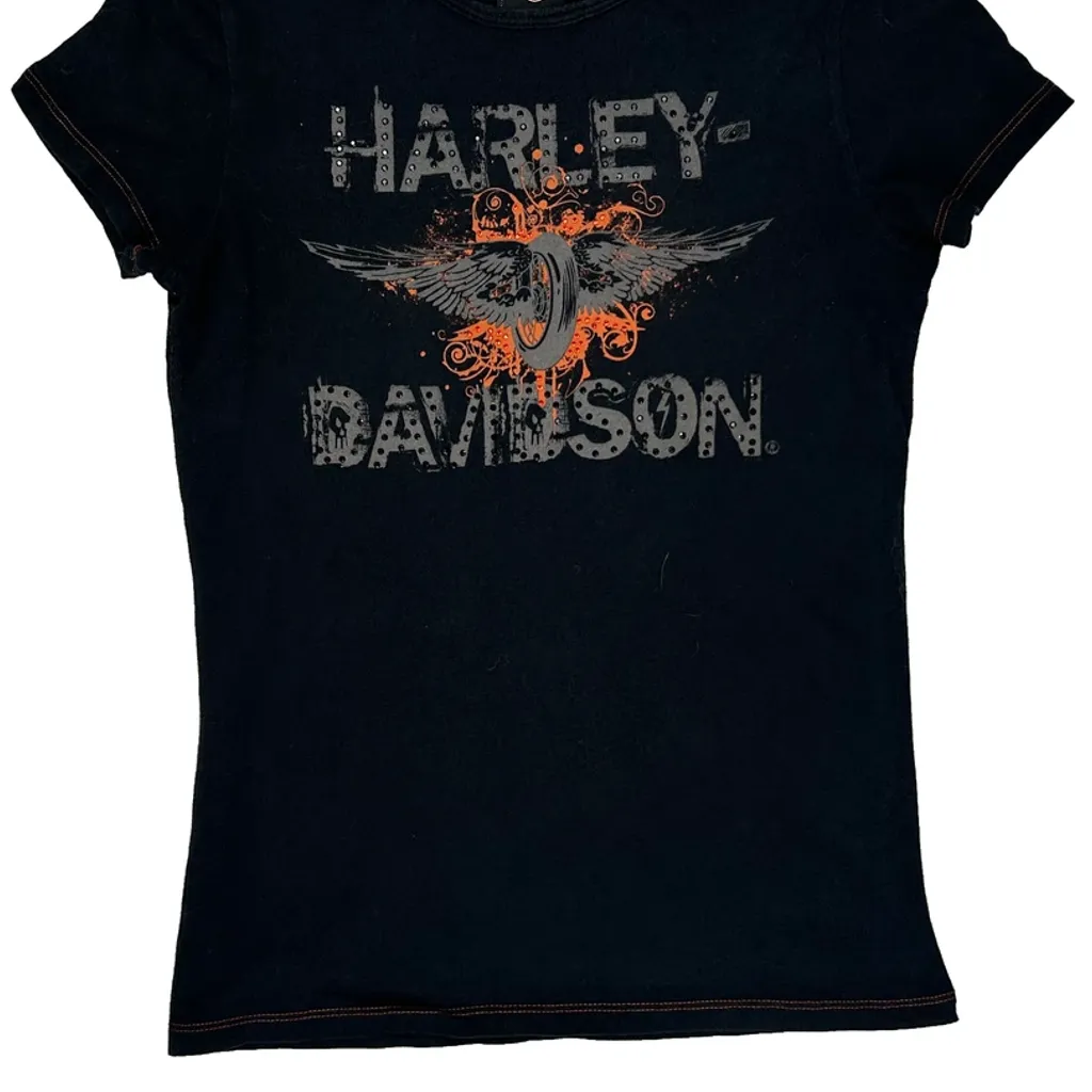 Harley Davidson Graphic T-Shirt - Small Black Cotton - Image 6