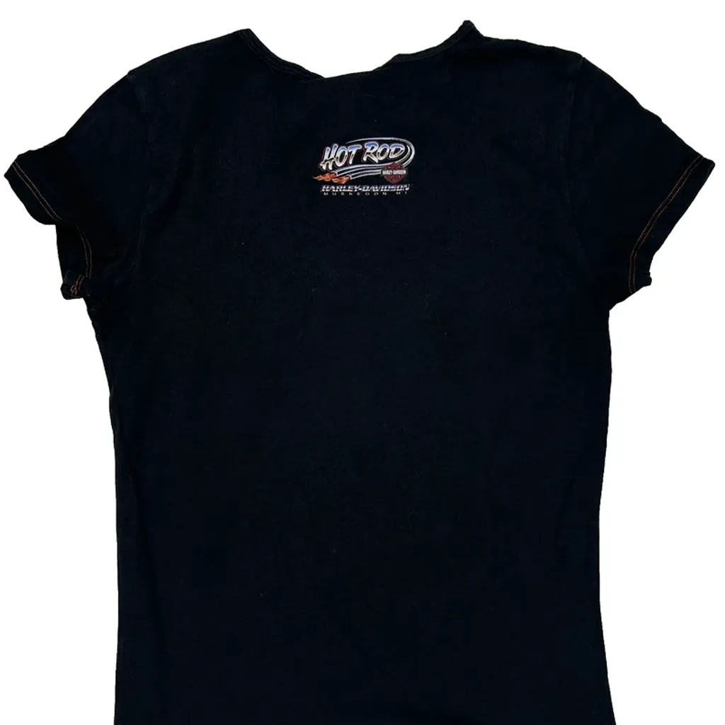 Harley Davidson Graphic T-Shirt - Small Black Cotton - Image 8