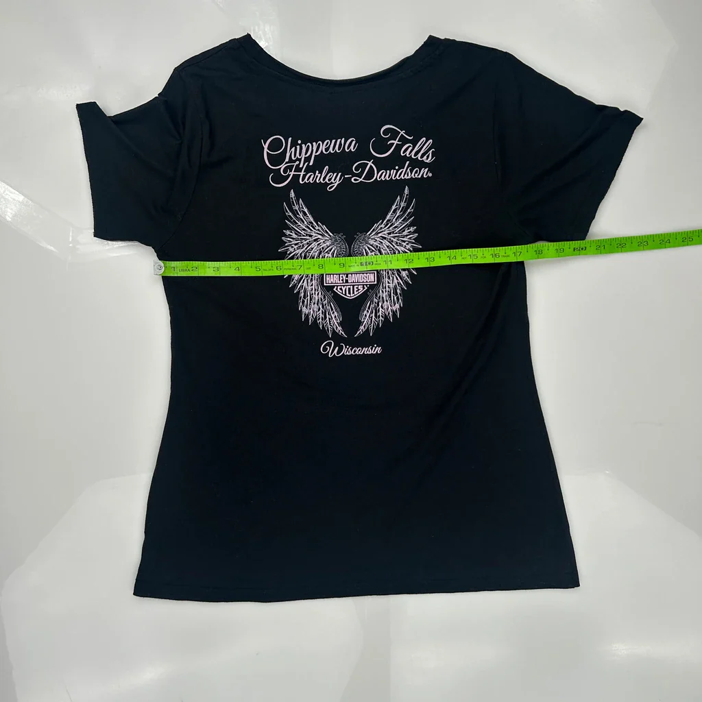 Harley Davidson Graphic T-Shirt - XS Black Cotton - Image 3