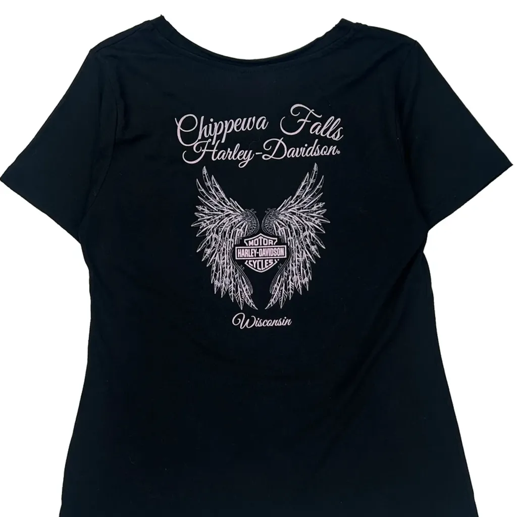 Harley Davidson Graphic T-Shirt - XS Black Cotton - Image 7