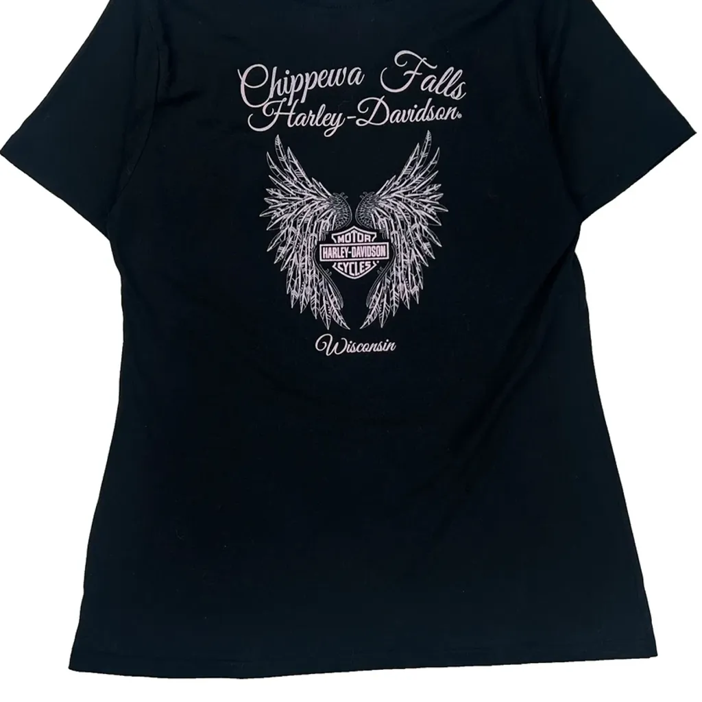 Harley Davidson Graphic T-Shirt - XS Black Cotton - Image 8