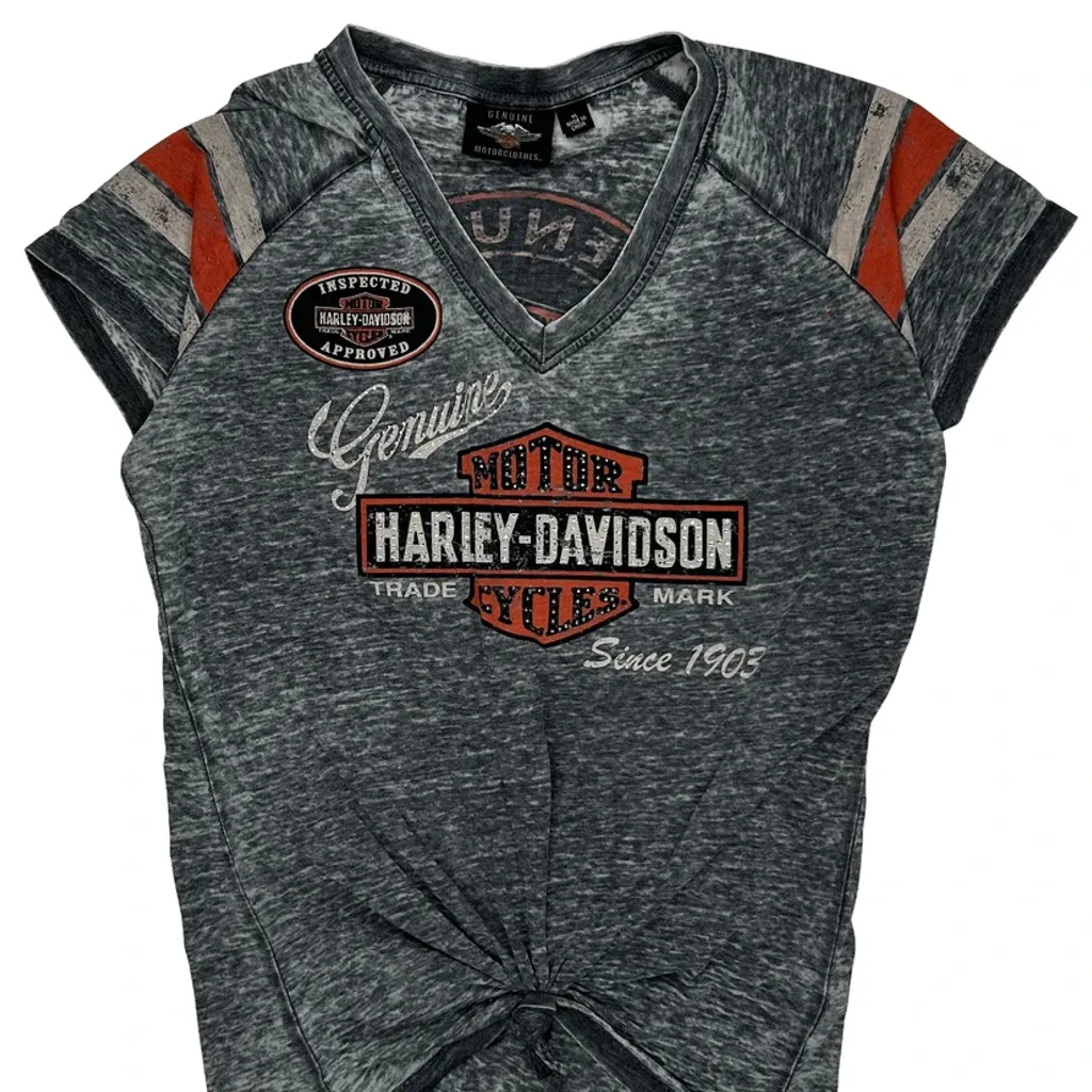 Harley Davidson Graphic T-Shirt - XL Grey Cotton - Image 5