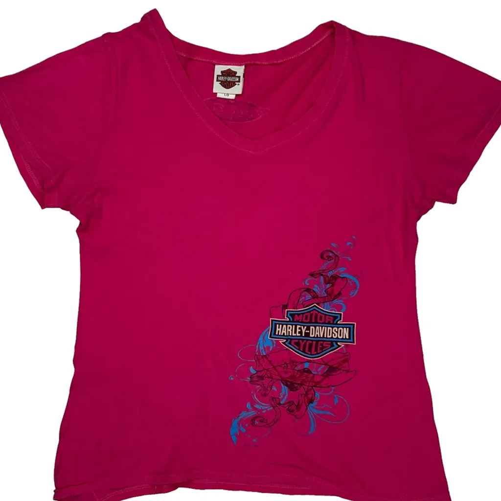 Harley Davidson T-Shirt - Large Pink Cotton - Image 5