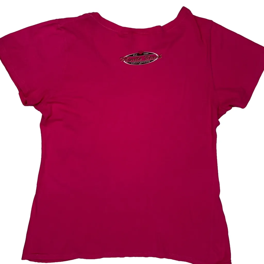 Harley Davidson T-Shirt - Large Pink Cotton - Image 6