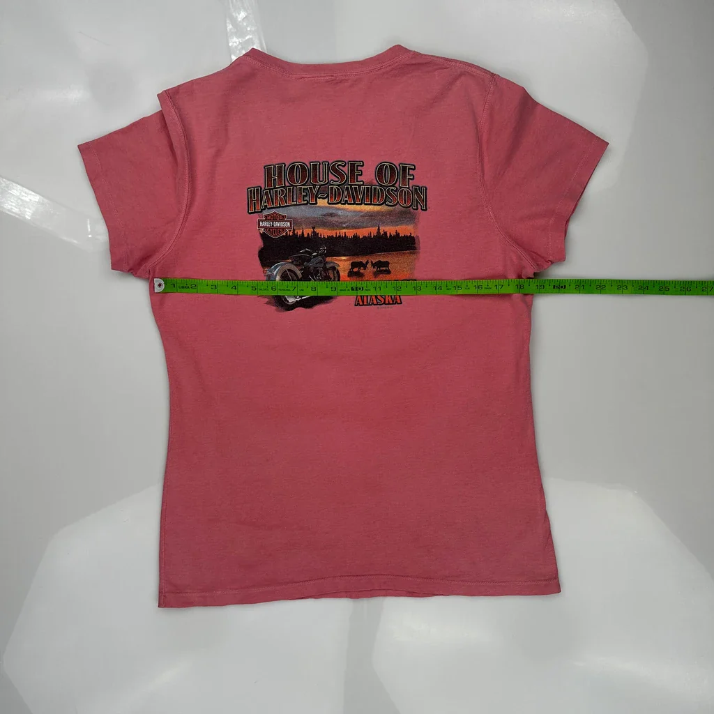 Harley Davidson T-Shirt - Medium Pink Cotton - Image 3