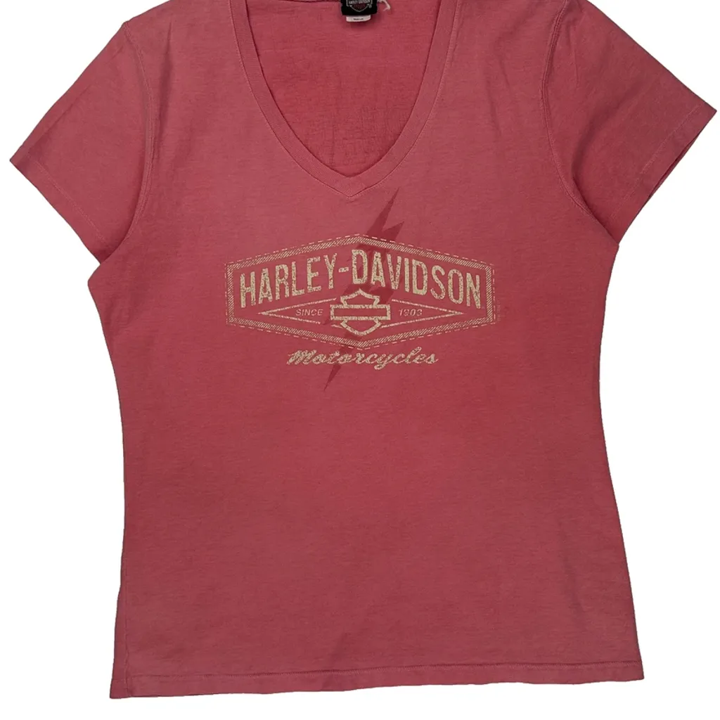 Harley Davidson T-Shirt - Medium Pink Cotton - Image 4