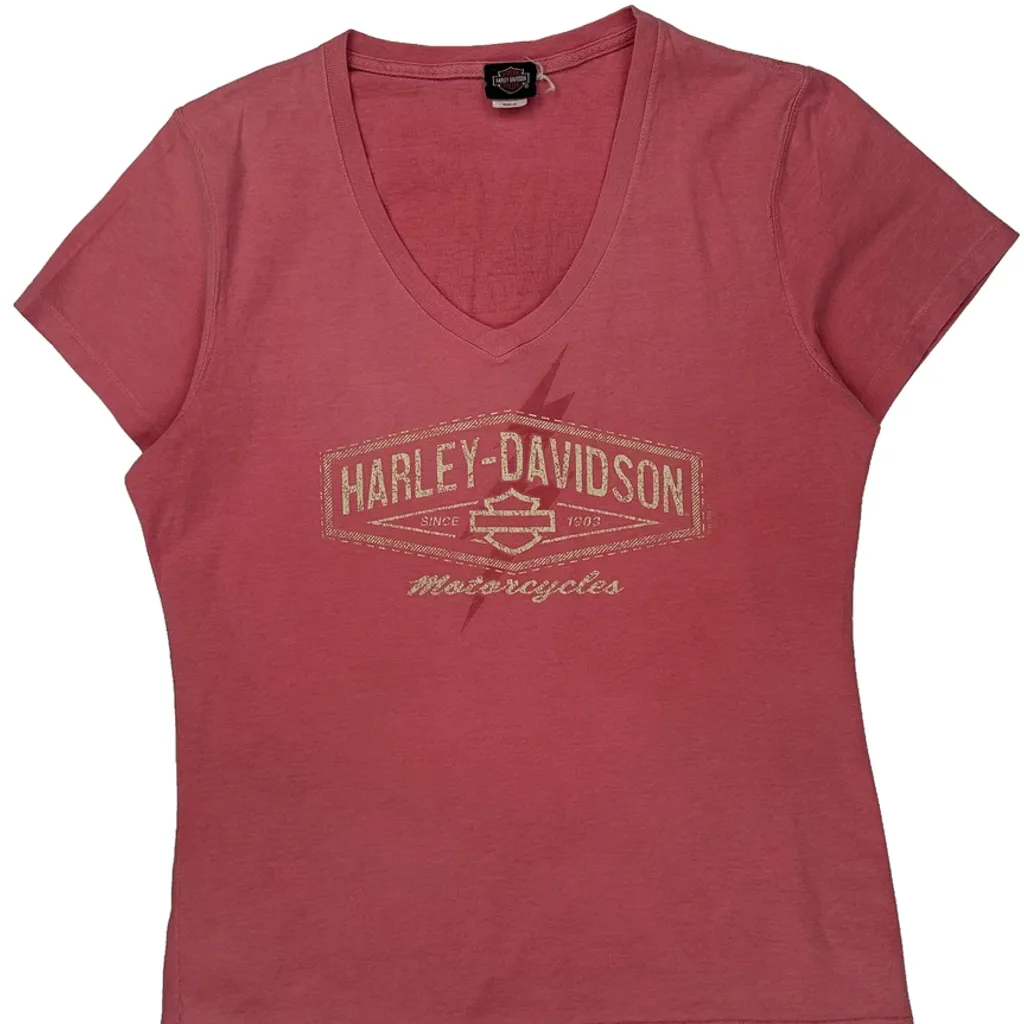 Harley Davidson T-Shirt - Medium Pink Cotton - Image 5