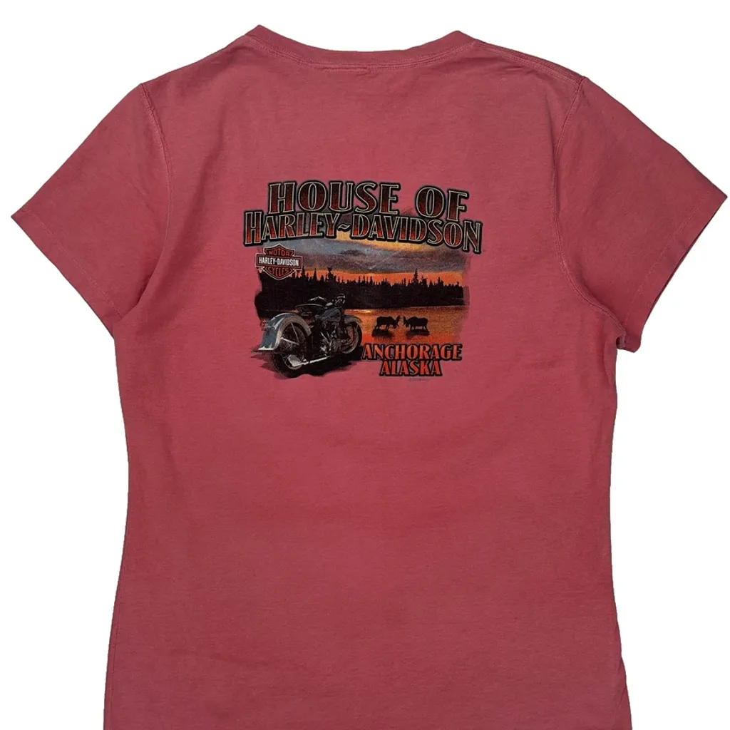 Harley Davidson T-Shirt - Medium Pink Cotton - Image 6