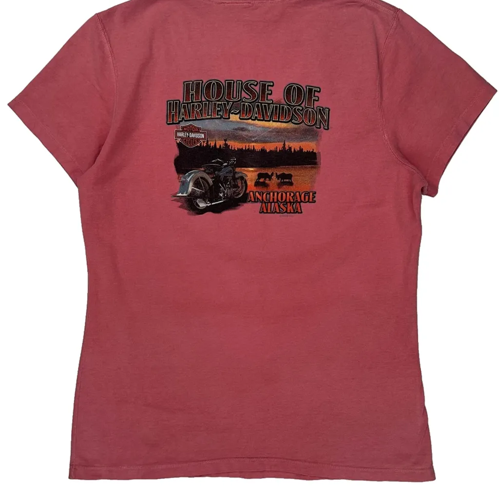 Harley Davidson T-Shirt - Medium Pink Cotton - Image 7