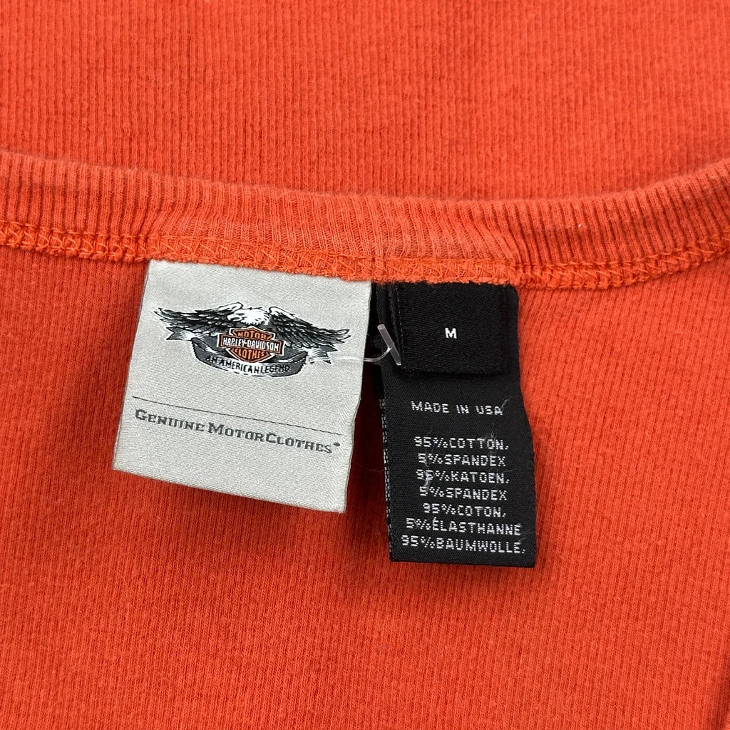 Harley Davidson Graphic T-Shirt - Medium Red Cotton - Image 3