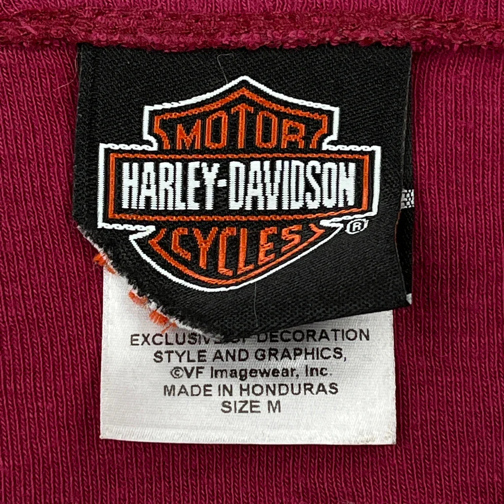 Harley Davidson T-Shirt - Medium Red Cotton - Image 3