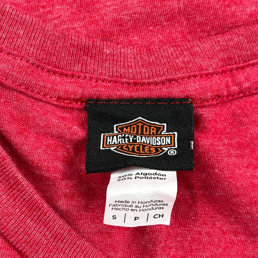 Harley Davidson Christmas T-Shirt - Small Red Cotton Blend - Image 3