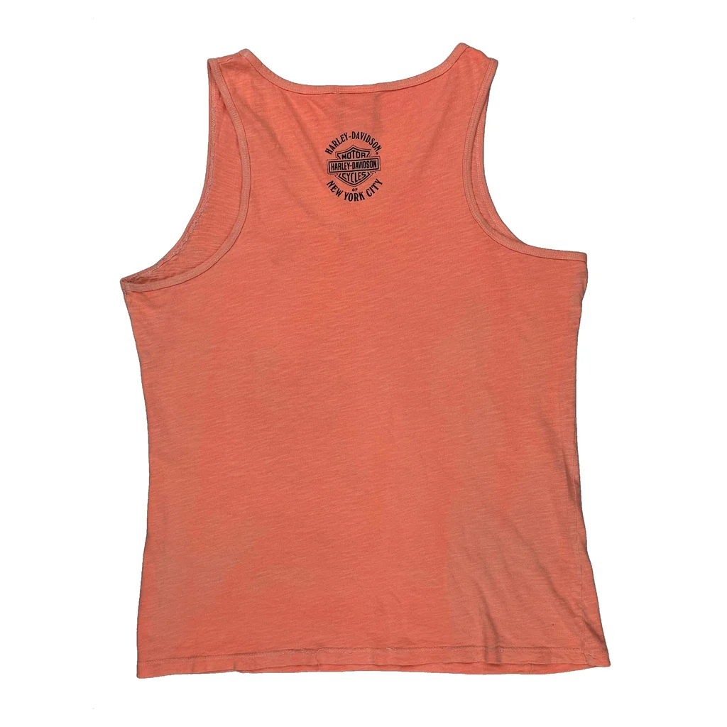 Harley Davidson Graphic Tank Top - XL Orange Cotton - Image 2