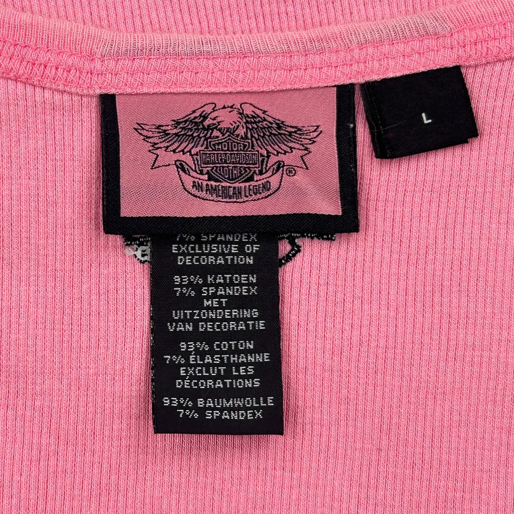 Harley Davidson Tank Top - Large Pink Cotton - Image 3