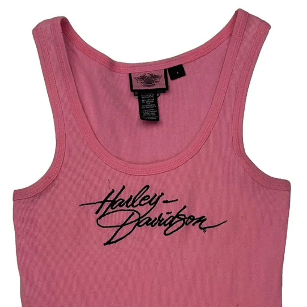 Harley Davidson Tank Top - Large Pink Cotton - Image 5