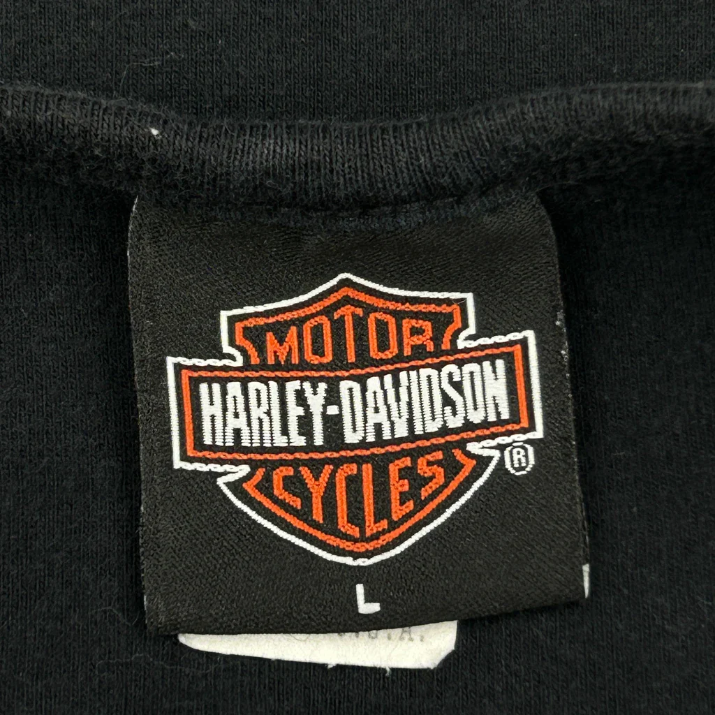 Harley Davidson Graphic Top - Large Black Cotton - Image 3