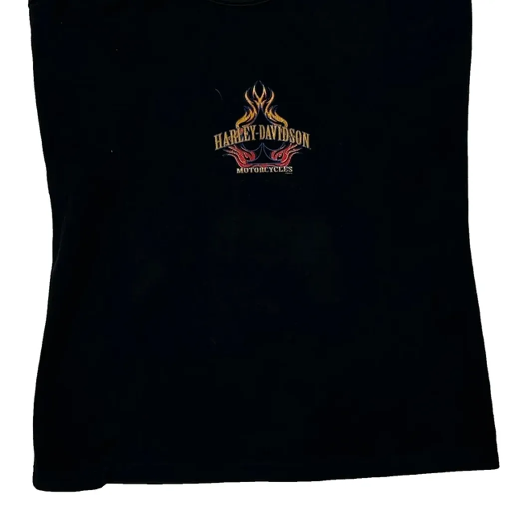 Harley Davidson Graphic Top - Large Black Cotton - Image 4