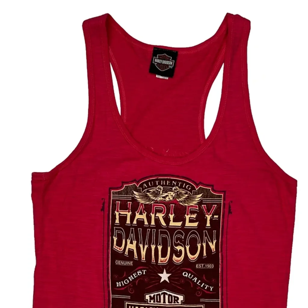 Harley Davidson Graphic Vest - XL Red Cotton - Image 5