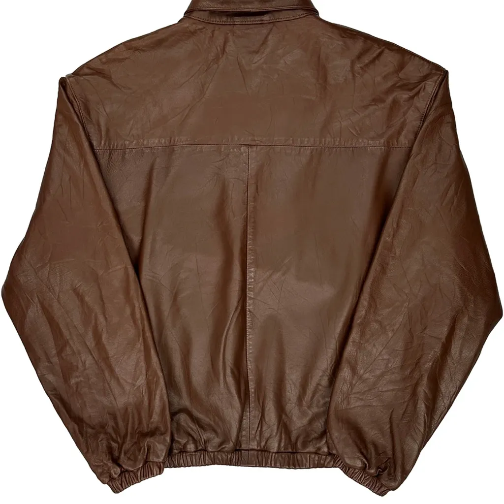 Harrington Polo By Ralph Lauren Leather Jacket - Large Brown Leather - Image 7