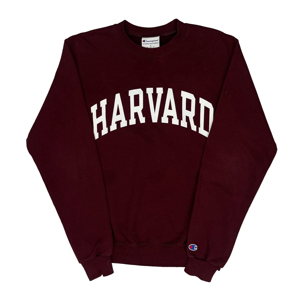 Harvard Champion College Sweatshirt - Small Burgundy Cotton