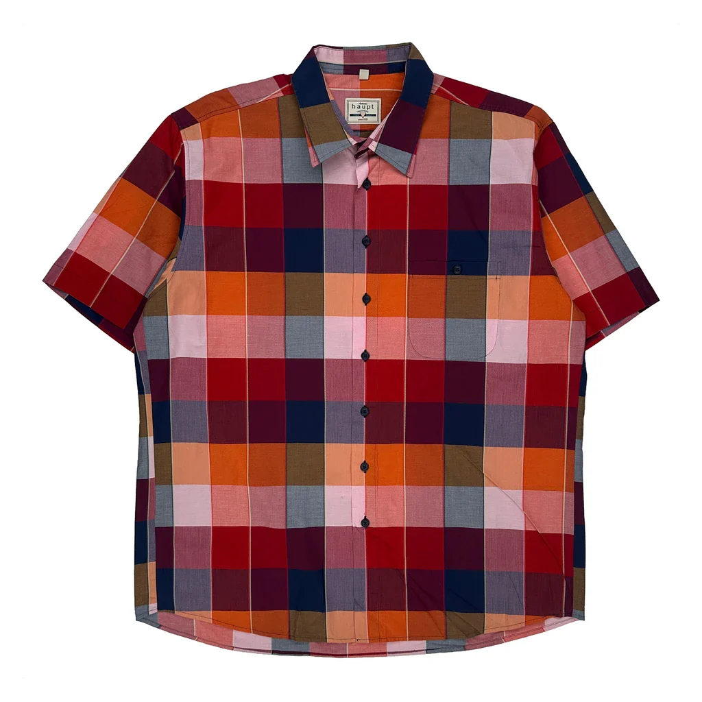 Haupt Checked Short Sleeve Shirt - XL Multicoloured Cotton