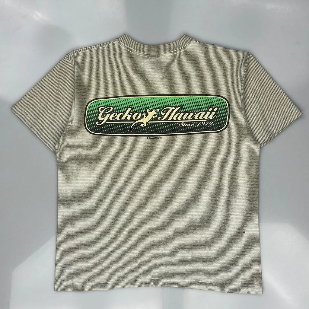 Hawaii Gecko Single Stitch T-Shirt - XL Grey Cotton - Image 3