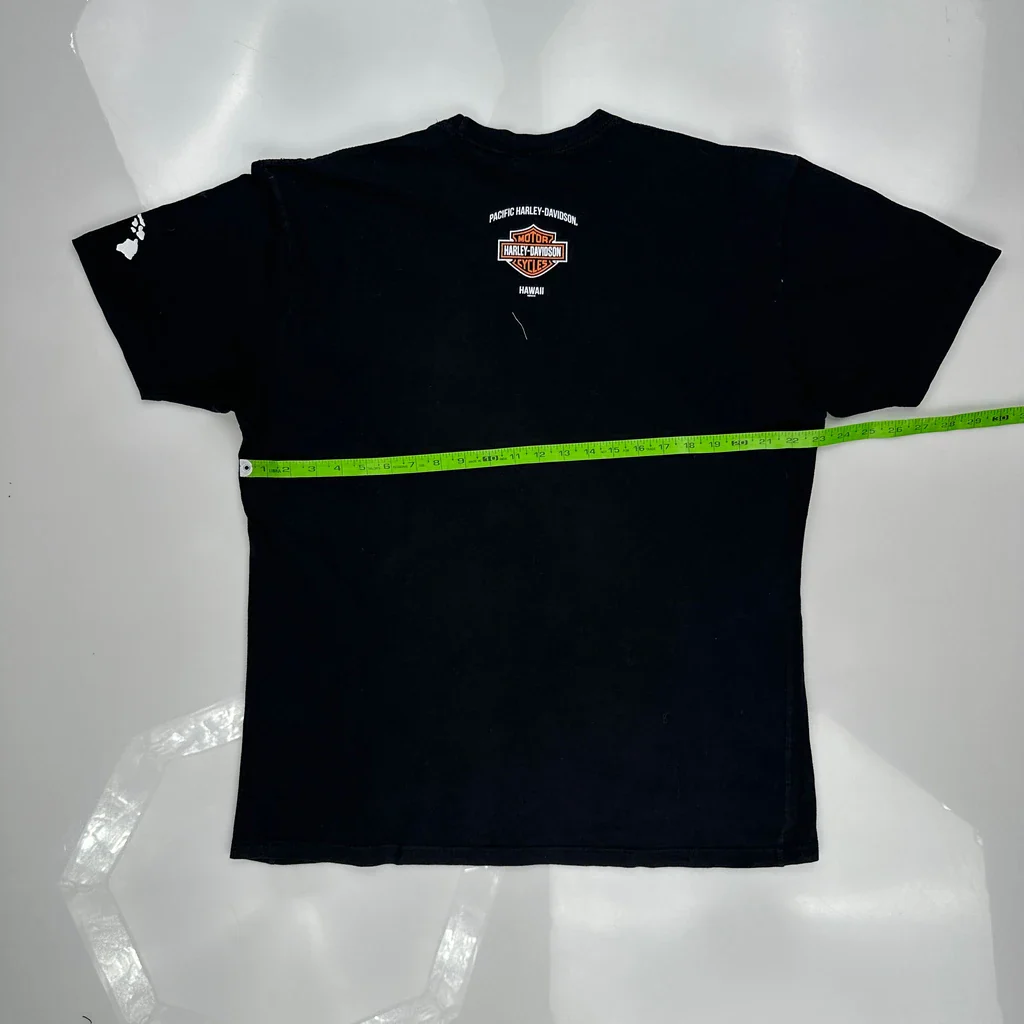 Hawaii Harley Davidson Graphic T-Shirt - XL Black Cotton - Image 3