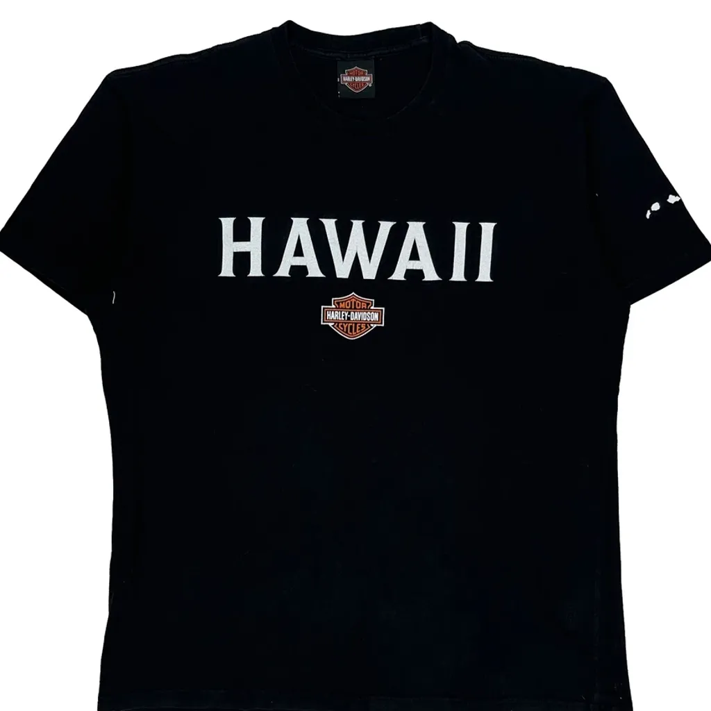 Hawaii Harley Davidson Graphic T-Shirt - XL Black Cotton - Image 6