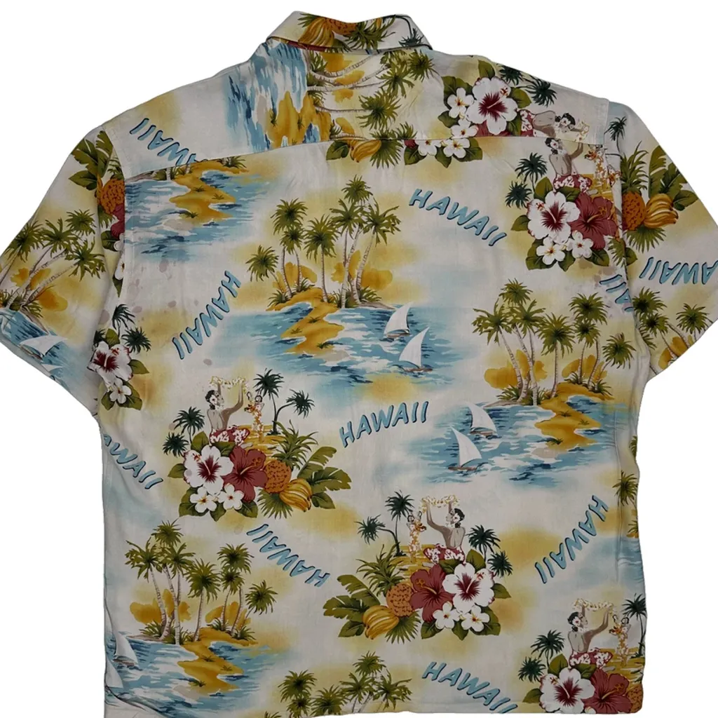 Hawaii Print Campia Floral Hawaiian Shirt - 2XL Multicoloured Viscose - Image 6