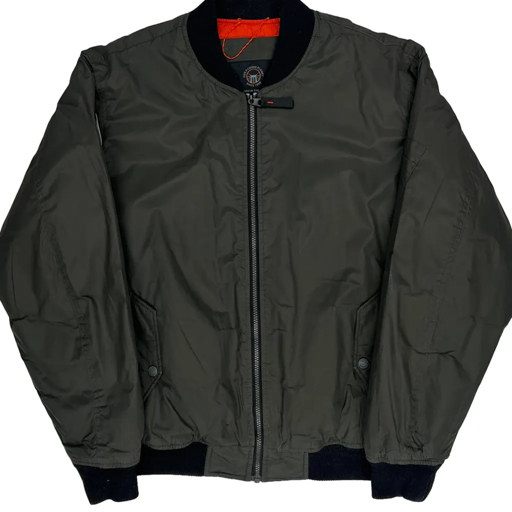 Hawk & Co Ma1 Bomber Jacket - Large Grey Polyester - Image 4