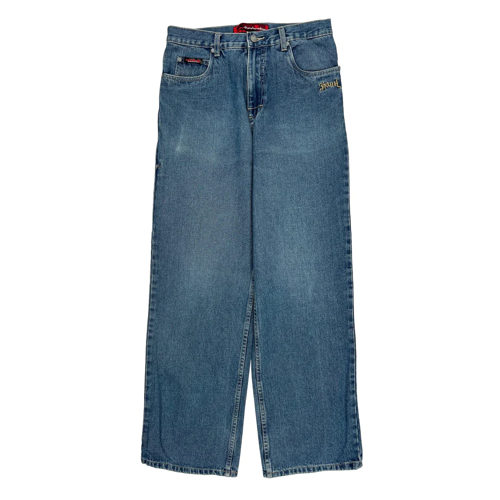 Hawk Wide Leg Jeans - 30W 31L Blue Denim - Image 2