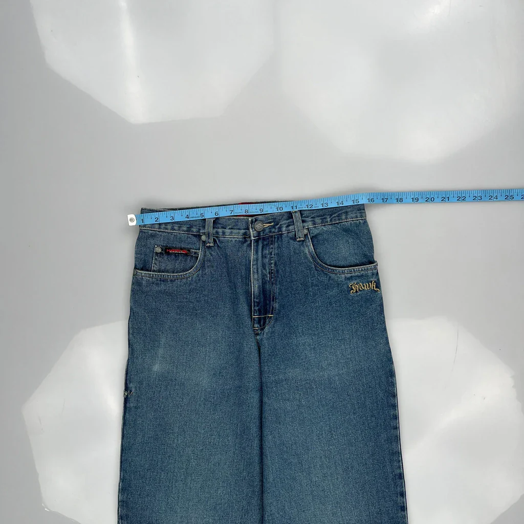 Hawk Wide Leg Jeans - 30W 31L Blue Denim - Image 3