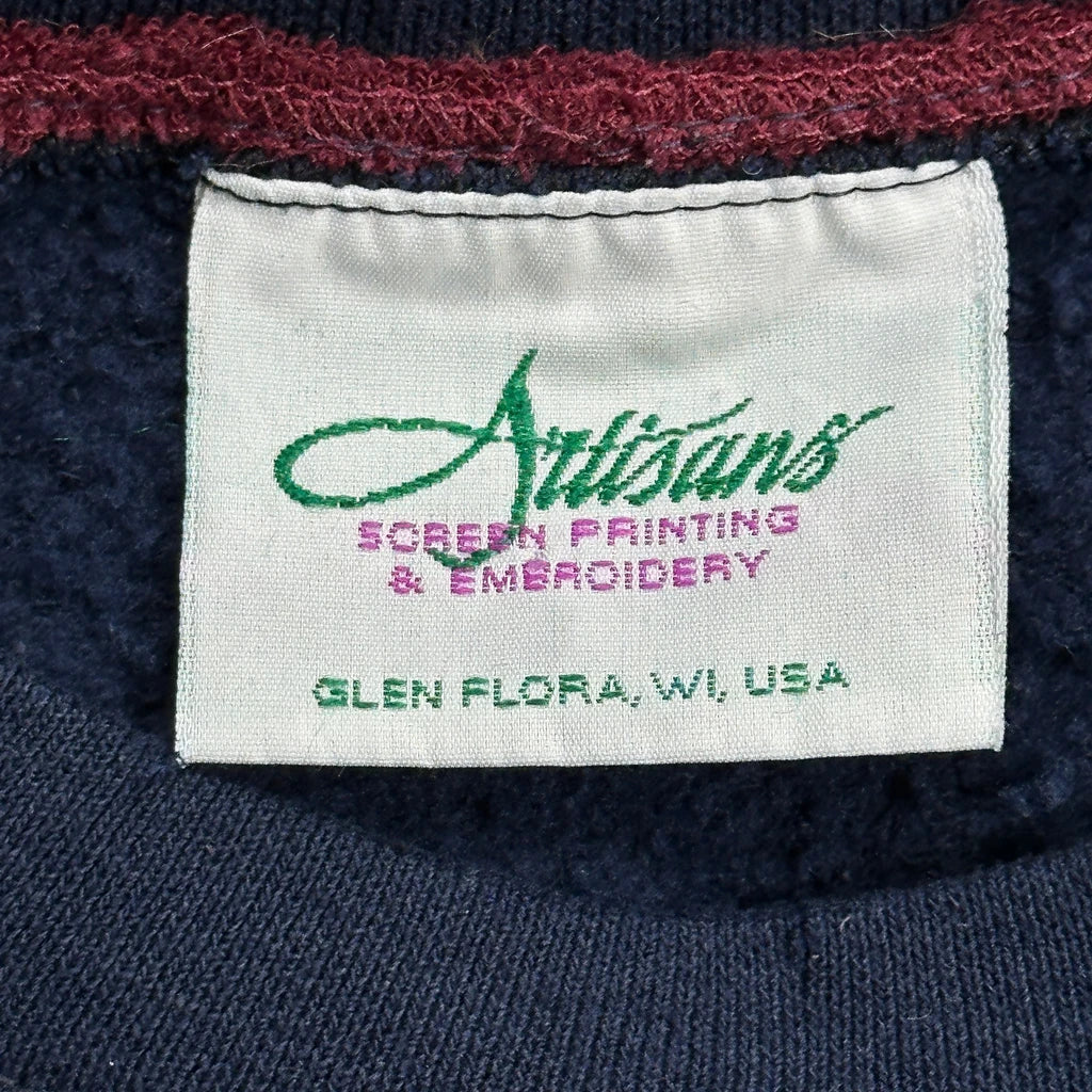 Heart-Shaped Floral Embroidery Artisans Floral Sweatshirt - XL Navy Cotton - Image 4
