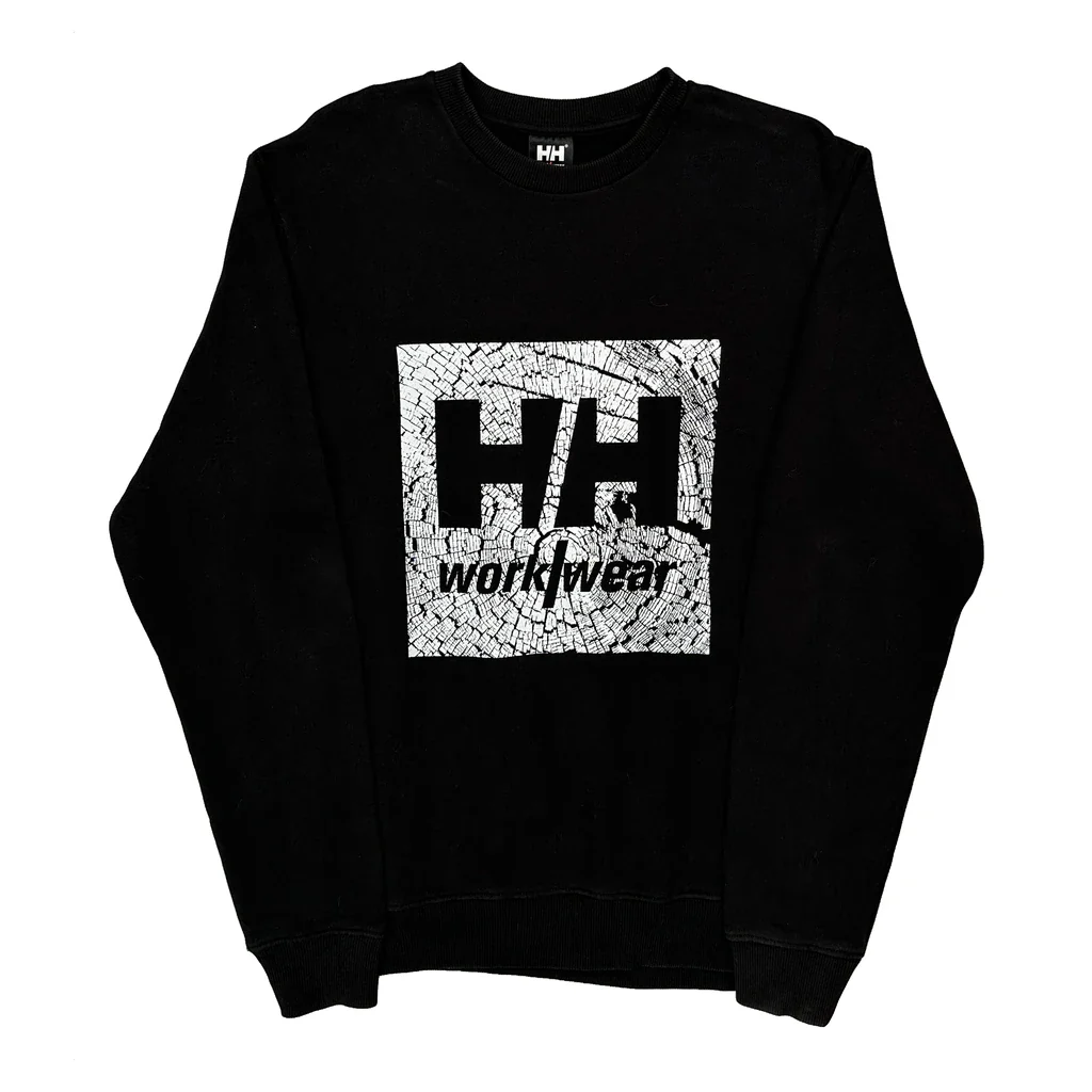 Helly Hansen Graphic Sweatshirt - Large Black Cotton